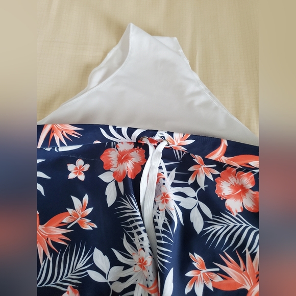 NEW Swim Breifs  Shorts - Navy and Coral - Picture 3 of 4